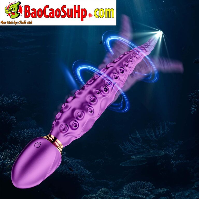 Chày rung 2 đầu Octopus Stick Purple rung ngoáy độc đáo Silicone