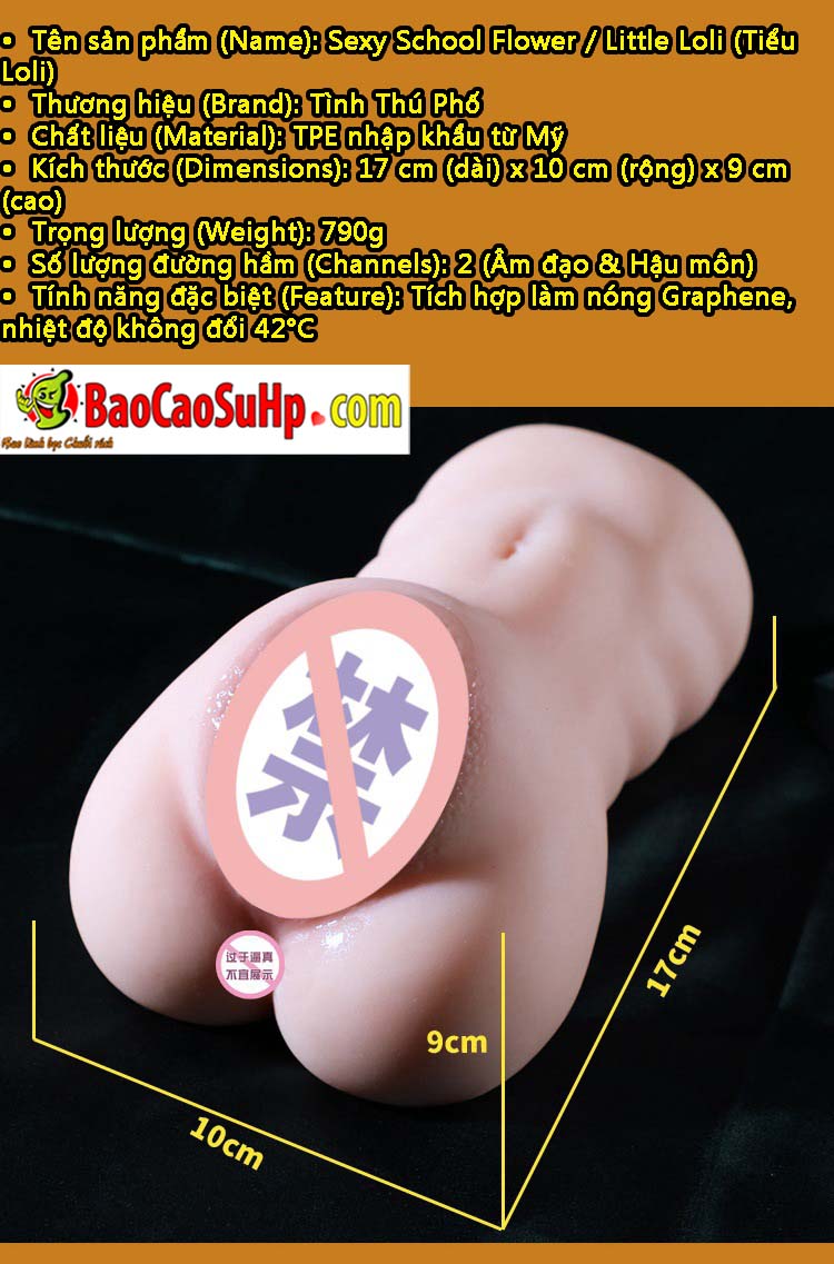 Am dao gia Sexy School Flower Little Loli 17 - Âm đạo giả làm nóng Graphene "Sexy School Flower - Little Loli" 790g