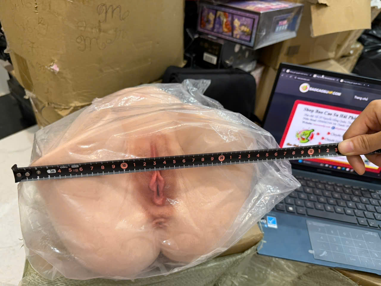Anh chup mong Gia Nguyen Khoi Full Silicone Sophia 3 - Mông giả nguyên khối Full Sophia silicone động cơ hút co bóp phát nhiệt 6kg