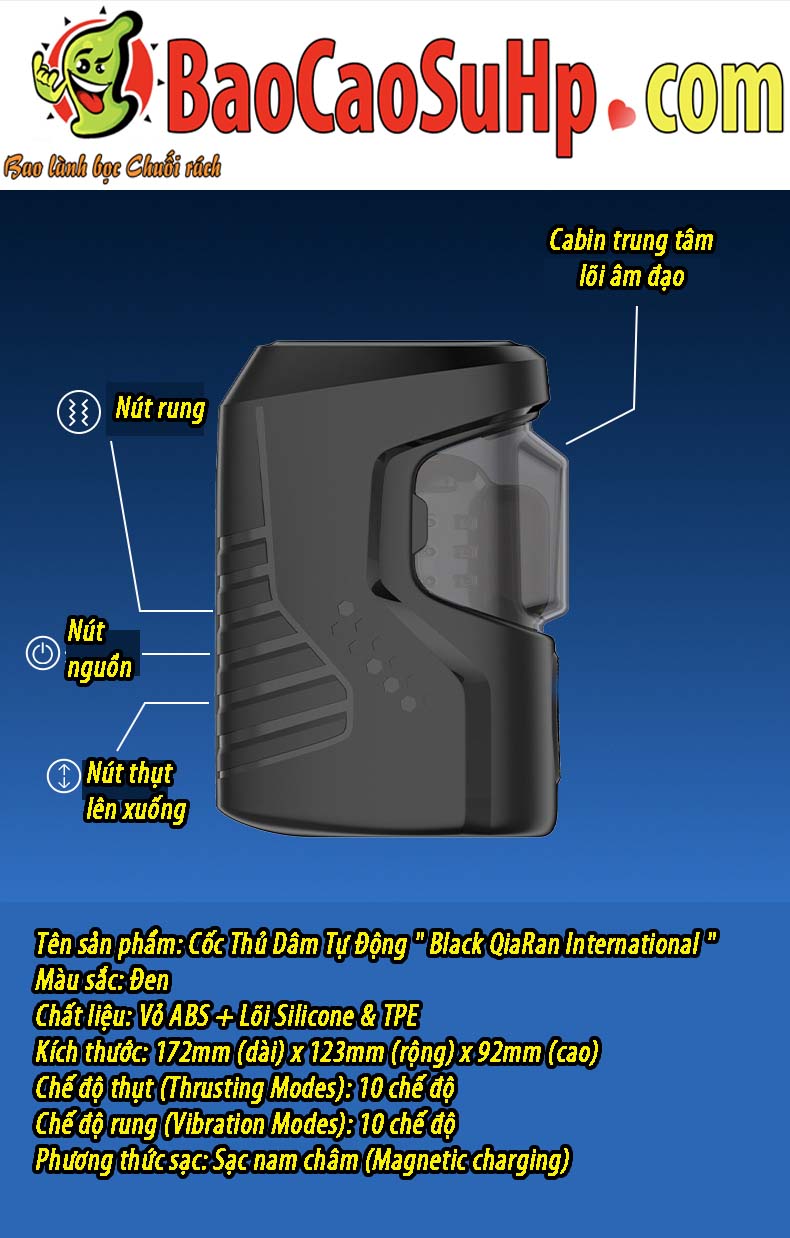 Coc thu dam Black QiaRan International Space thut hut 19 - Cốc thủ dâm Black QiaRan International Space thụt hút New