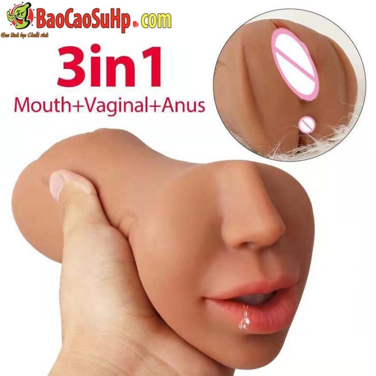 Miệng giả nguyên khối 3in1 ( âm đạo + lỗ hậu) siêu thực COC Rayna có răng 680g