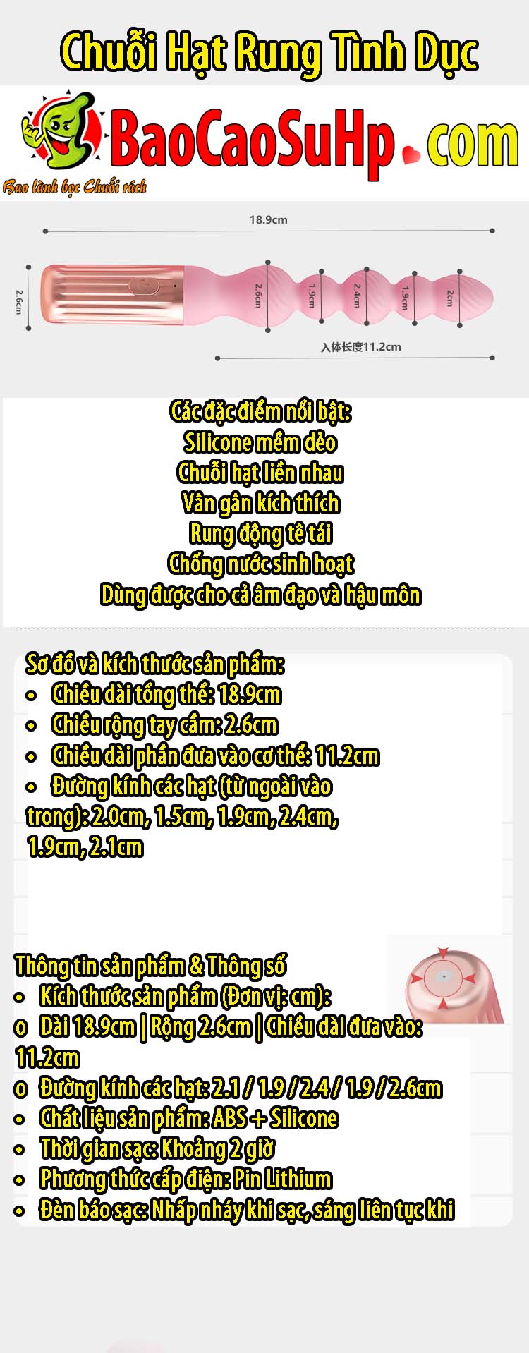 Thut hau mon rung 2in1 Desire beads 18 - Thụt hậu môn rung 2in1 Desire beads hạt tròn mềm rung mạnh mẽ