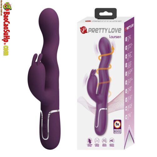 Duong vat gia 3D tai tho Prettylove Laursen 1 - Dương vật giả 3D tai thỏ Prettylove Laursen rung ngoáy zikzak Silicone