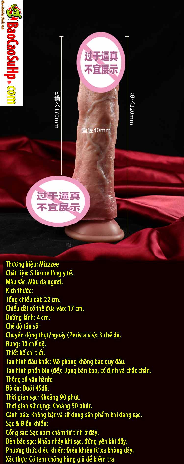 gt Duong vat gia dong dat full silicone rung thut Benjamin 17 - Dương vật giả đóng đất full silicone rung thụt phát nhiệt Benjamin