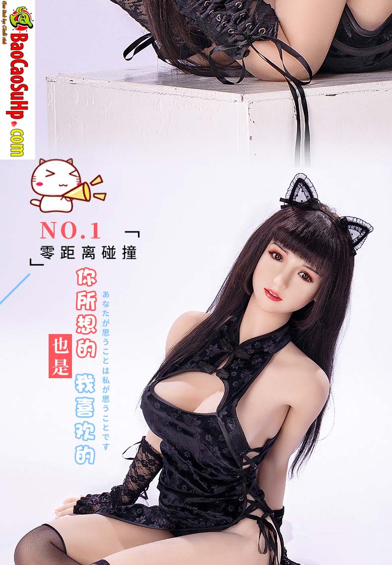 Bup be tinh duc Yoru co meo den nho dang yeu 1m58cm Full Silicone 11 - Búp bê tình dục Yoru cô mèo đen nhỏ đáng yêu 1m50cm Full Silicone