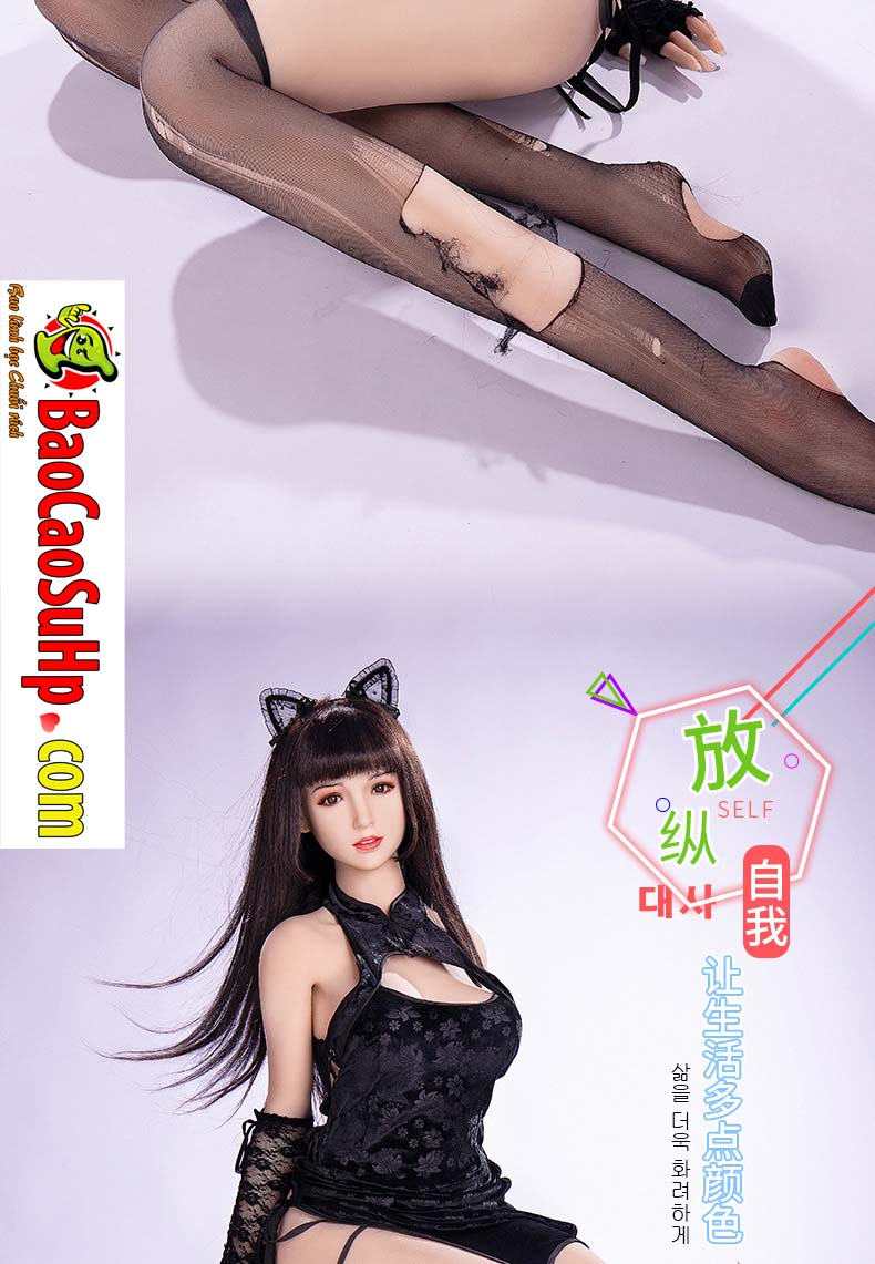 Bup be tinh duc Yoru co meo den nho dang yeu 1m58cm Full Silicone 12 - Búp bê tình dục Yoru cô mèo đen nhỏ đáng yêu 1m50cm Full Silicone