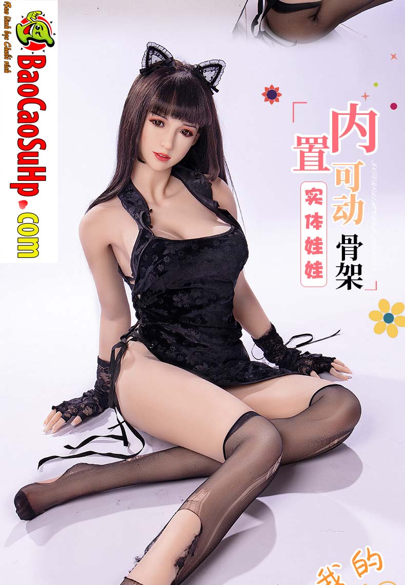 Bup be tinh duc Yoru co meo den nho dang yeu 1m58cm Full Silicone 7 - Búp bê tình dục Yoru cô mèo đen nhỏ đáng yêu 1m50cm Full Silicone
