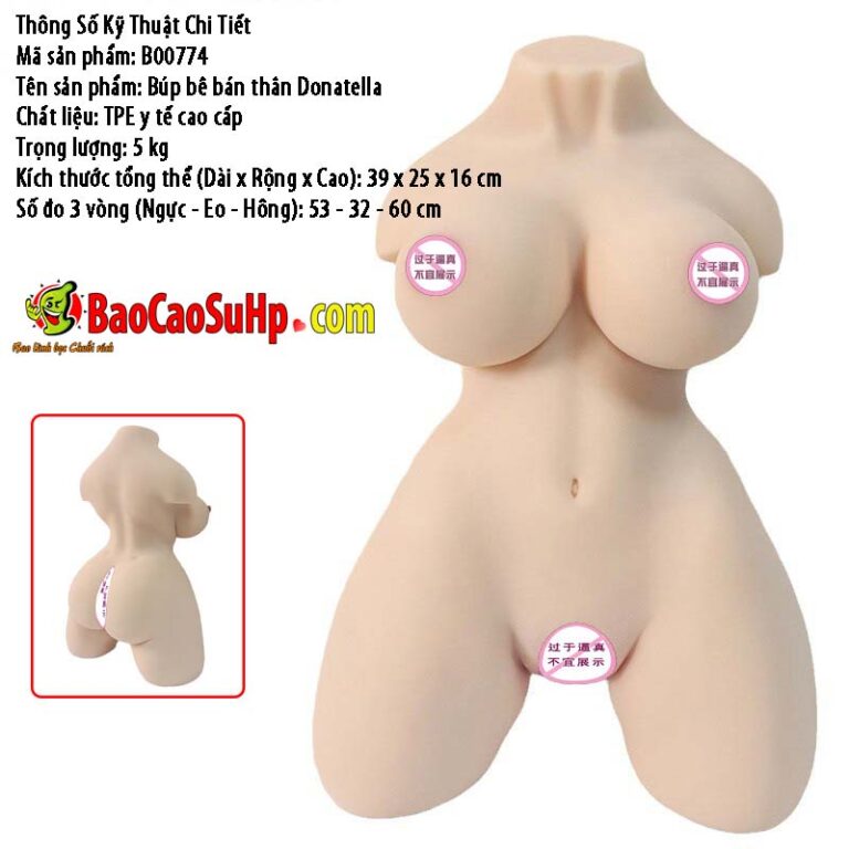 Búp bê tình dục bán thân Donatella B00774 5kg ngực bự