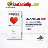 Bao Cao Su Masculan Pur Superfine Chat Luong Duc Cam Giac Chan That 1 196x196 - Bao cao su OLO 0.01mm Samurai phiên bản xuất nhật Silver sword