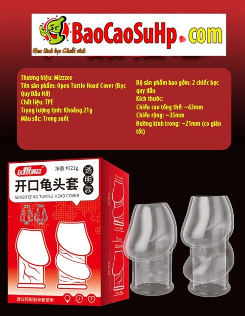 Bao cao su donden ho dau Turtle Head cover 5 1 - Bao Đôn Dên Hở Đầu Turtle Head Cover: Tối Giản Mà Hiệu Quả - Giữ Cảm Giác, Tăng Kích Thước