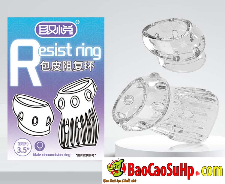 Bao cao su donden ho dau bi san Resist Ring 9 - Bao cao su donden hở đầu bi sần Resist Ring tăng kính thước giữ nguyên khoái cảm