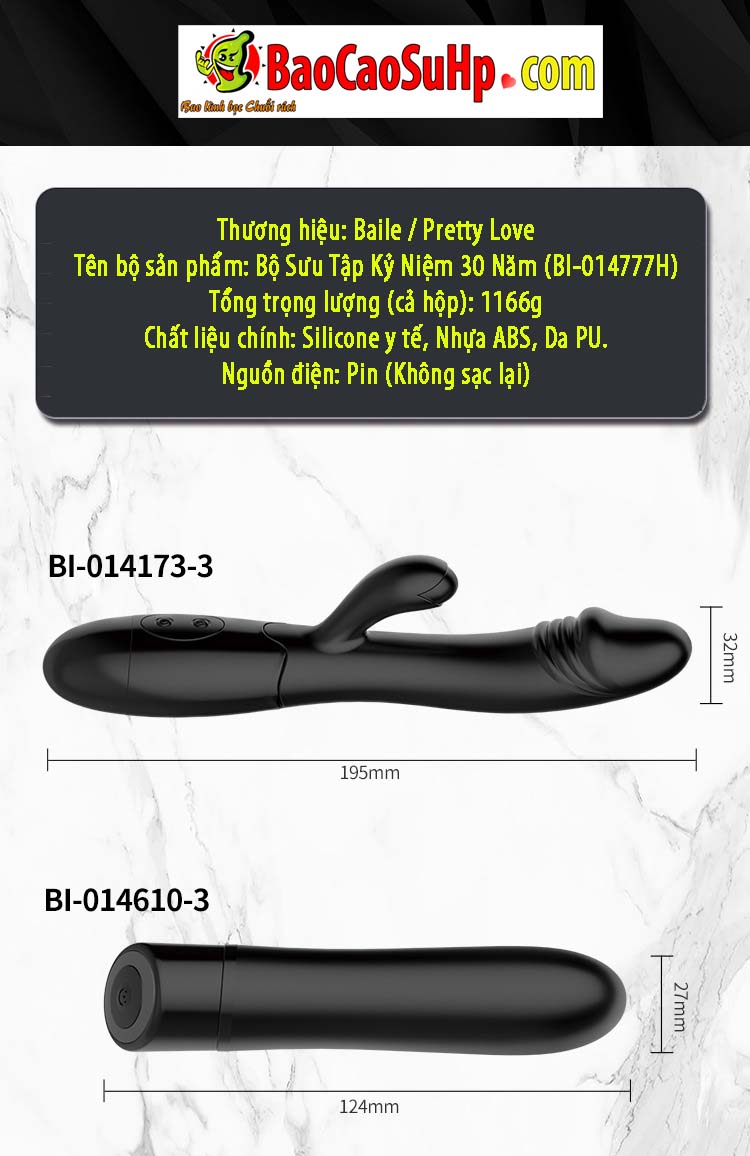 Bo Duong vat gia may rung trung rung Baile 30 anniversary Prestige 6 - Bộ Dương vật giả, máy rung, trứng rung Baile 30 anniversary Prestige 6 món