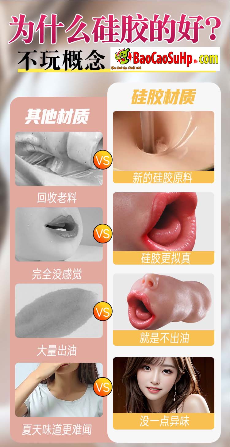 Mieng gia nguyen khoi mom rong Jiuai Ultimate Oral Cavity 16 - Miệng giả nguyên khối Silicone mồm rộng Jiuai Ultimate Oral Cavity 750g
