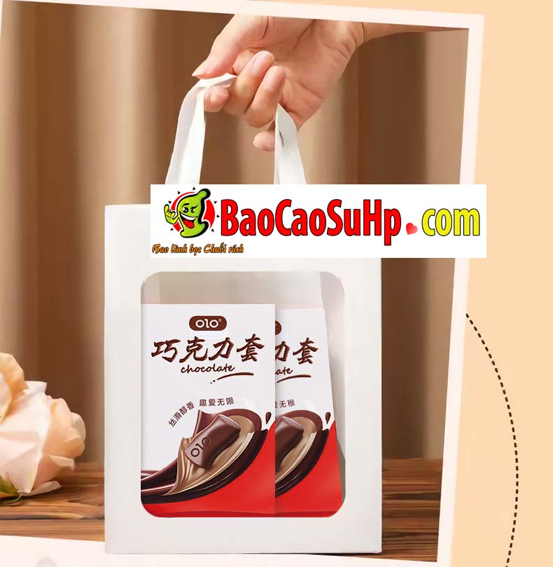 Bao cao su Olo 0.01mm Sieu Mong Huong vi Socola 12 - Bao cao su Olo 0.01mm Siêu Mỏng Hương vị Socola ngọt ngào