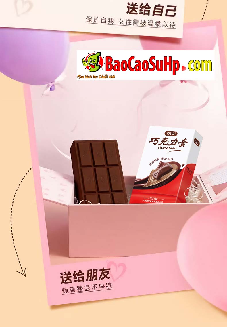 Bao cao su Olo 0.01mm Sieu Mong Huong vi Socola 13 - Bao cao su Olo 0.01mm Siêu Mỏng Hương vị Socola ngọt ngào