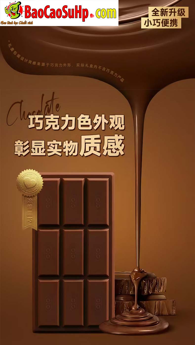 Bao cao su Olo 0.01mm Sieu Mong Huong vi Socola 7 - Bao cao su Olo 0.01mm Siêu Mỏng Hương vị Socola ngọt ngào