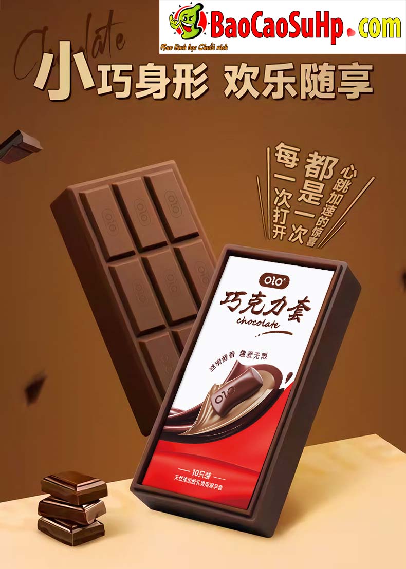 Bao cao su Olo 0.01mm Sieu Mong Huong vi Socola 9 - Bao cao su Olo 0.01mm Siêu Mỏng Hương vị Socola ngọt ngào