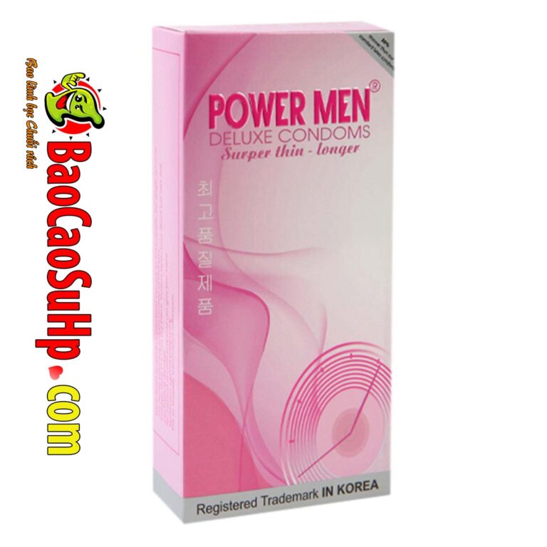 Bao cao su POWER MEN SUPER THIN LONGER siêu mỏng trơn 5% chất kéo dài