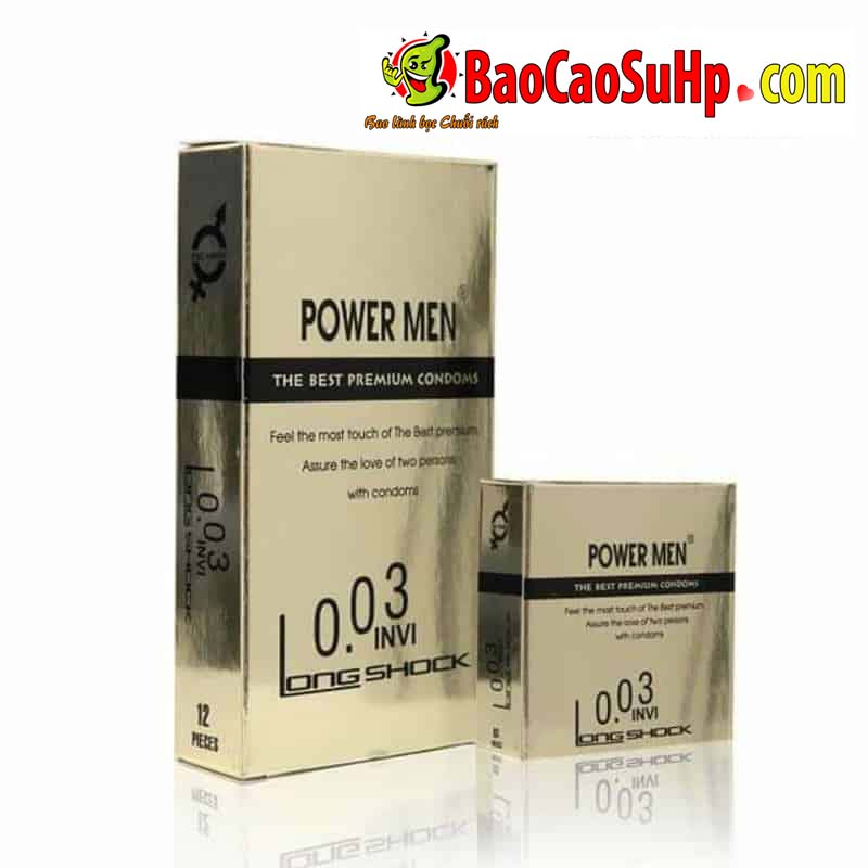 Bao cao su Power Men 003 Invi Long Shock 3 - Bao Cao Su Power Men 0.03 Invi Long Shock siêu mỏng siêu bền bỉ 7% kéo dài Bao cao su Power Men 003 Invi Long Shock 3 - Bao Cao Su Power Men 0.03 Invi Long Shock siêu mỏng siêu bền bỉ 7% kéo dài