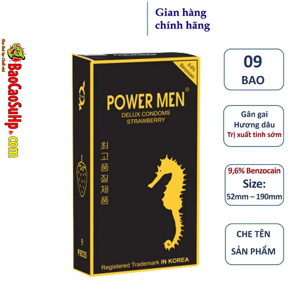 Bao cao su Powermen STRAWBERRY longer 1 - Bao cao su Powermen STRAWBERRY longer gân gai hương dâu 9,6% Benzocain Bao cao su Powermen STRAWBERRY longer 1 - Bao cao su Powermen STRAWBERRY longer gân gai hương dâu 9,6% Benzocain