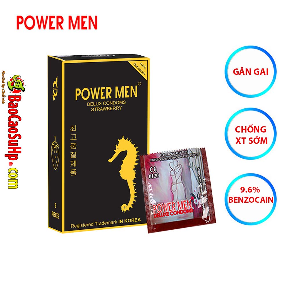 Bao cao su Powermen STRAWBERRY longer 7 - Bao cao su Powermen STRAWBERRY longer gân gai hương dâu 9,6% Benzocain Bao cao su Powermen STRAWBERRY longer 7 - Bao cao su Powermen STRAWBERRY longer gân gai hương dâu 9,6% Benzocain