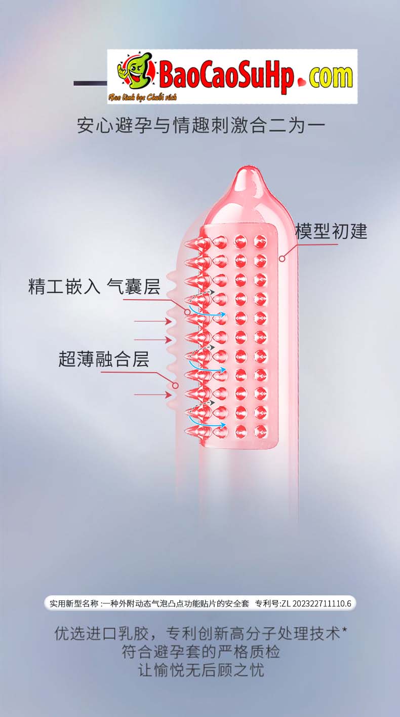 Bao cao su olo 0.01mm tui khi diem G donut massage 12 - Bao cao su olo 0.01mm túi khí điểm G donut massage hạt cực khoái cho nam