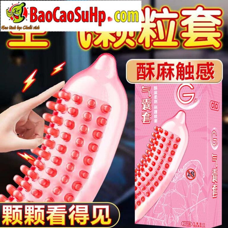 Bao cao su olo 0.01mm túi khí điểm G donut massage hạt cực khoái cho nam