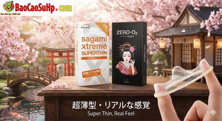 Combo Bao cao su song sát Nhật Bản kinh tế: Sagami xtreme super thin & zero-o2