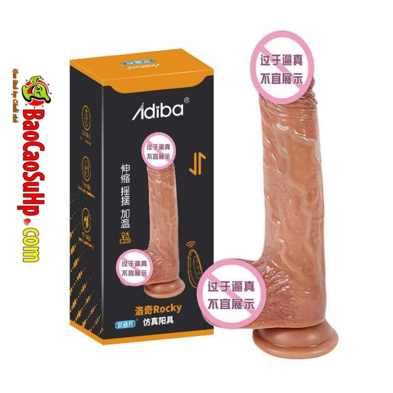 Dương vật giả đóng đất Silicone rung thụt Adiba điều khiển từ xa Size nhỏ 3.5cm