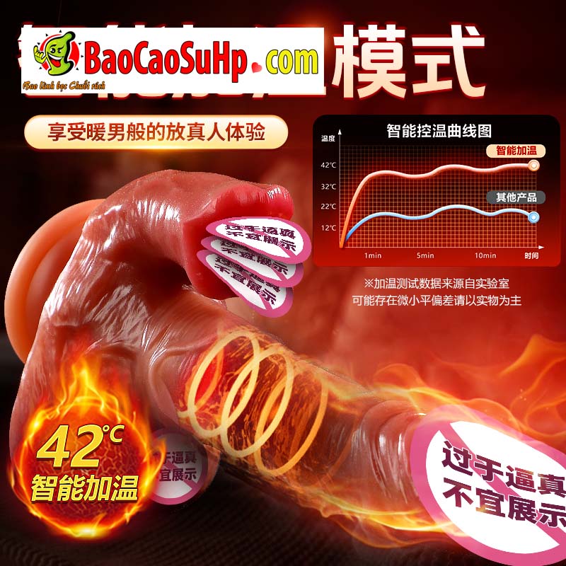 Dương vật giả Silicone đóng đất Mizzzeee Amalthea rung thụt có 3 lưỡi liếm