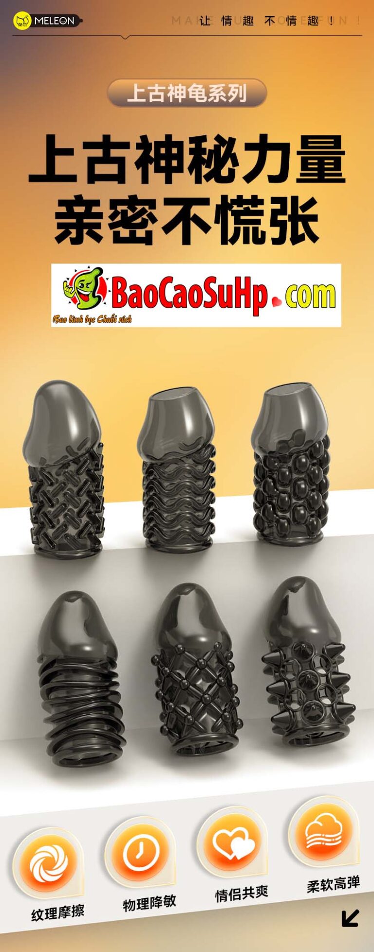 Combo 2 bao cao su donden hở đầu gân bi to Sullivan mềm mại