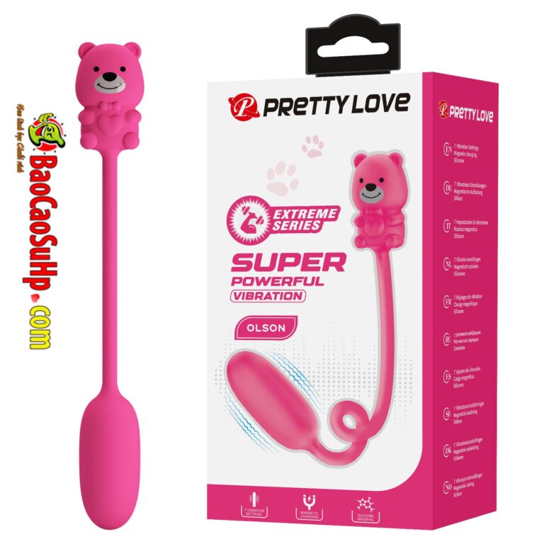 Trứng rung Prettylove Silicone Gấu Olson siêu mạnh bẻ 360 độ linh hoạt PRETTY LOVE BI-300141