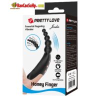 Ngón tay rung Prettylove Fordin dây hạt kích thích hậu môn 10 chế độ rung