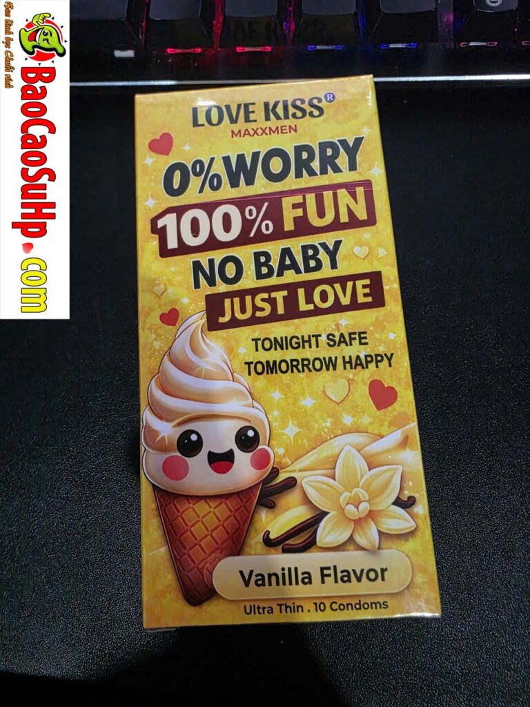 Bao cao su LOVE KISS MAXXMEN Vanilla hộp 10 cái – Siêu mỏng 0.02mm, hương thơm ngọt ngào