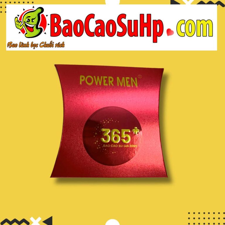 Bao cao su gia đình Powermen 365+ trơn mượt mỏng 0.04mm gel bôi trơn silicone hộp 3c