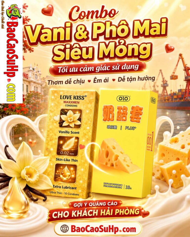 Combo bao cao su vani phomai siêu mỏng thơm ngậy siêu mỏng tối ưu cảm giác sử dụng