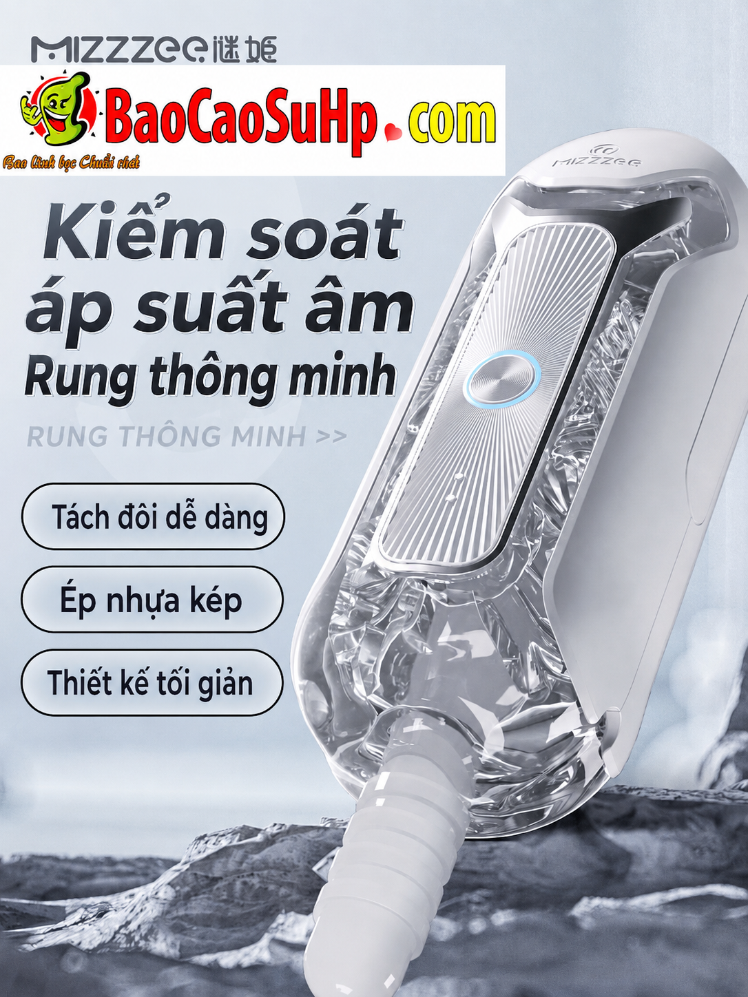 Cốc thủ dâm cao cấp trong suốt Mizzzee Devourer-X TPE mềm mại