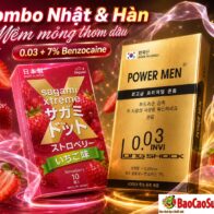 Combo Bao Cao Su Kéo Dài Siêu Mỏng Truyền Nhiệt & Thơm Dâu Nhật Hàn 6 Chiếc
