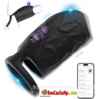 Vòng đeo dương vật rung điều khiển APP Kensington hở đầu 3in1