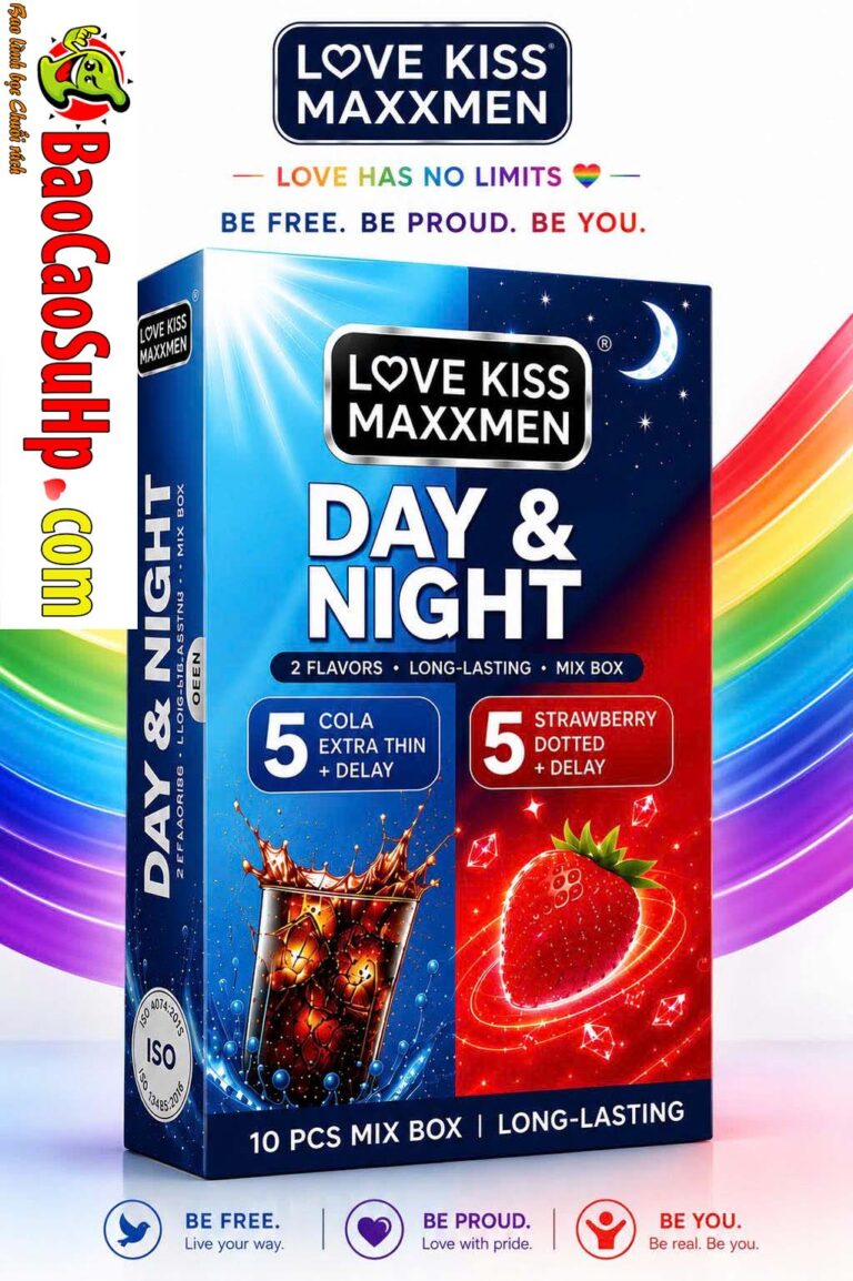 Bao cao su Maxxmen Day & Night hộp 10 chiếc size 52mm Dâu và Cola siêu mỏng kéo dài hương vị đặc biệt