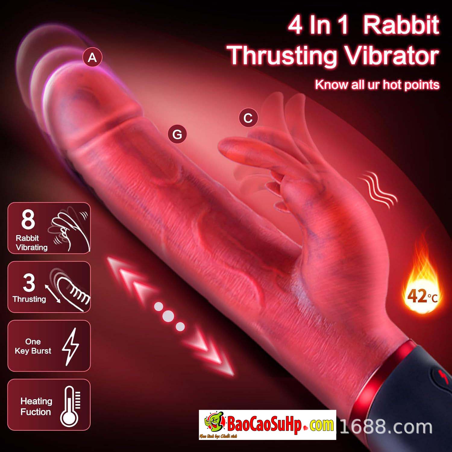 Canis Major PRO Tai Thỏ – Dương Vật Giả Silicone Rung Thụt Tự Động