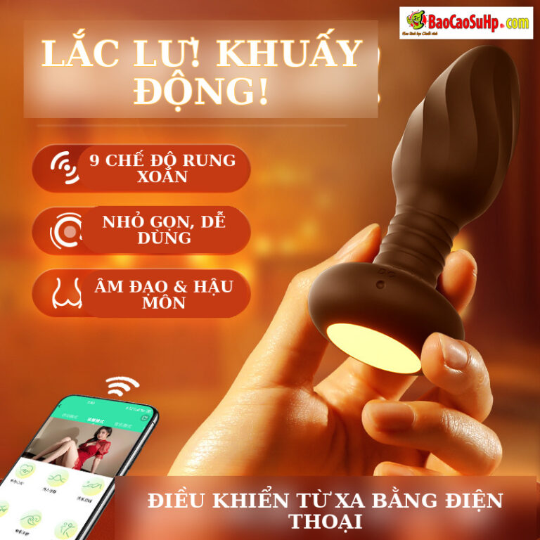 Phích cắm lỗ hậu APP Mizzzee Calloway rung 9 chế độ đèn LED rực rỡ