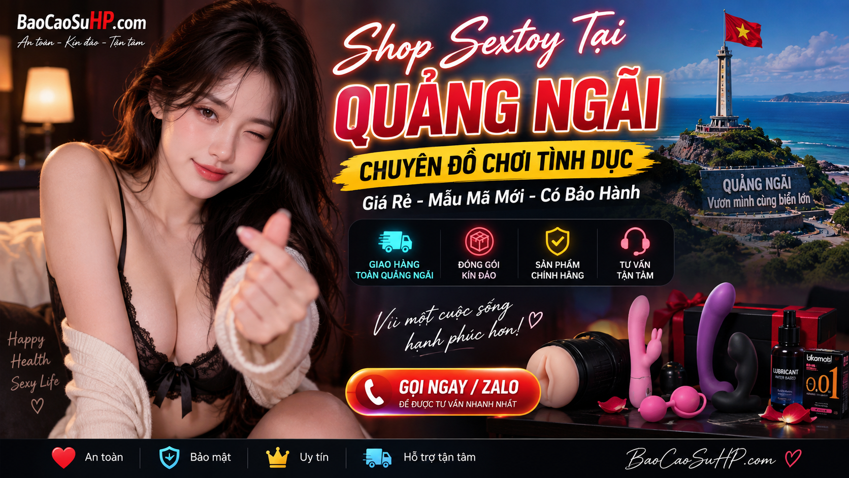 Shop Sextoy Quảng Ngãi Giá Rẻ, Mẫu Mới, Giao Kín, Có Bảo Hành