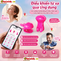 Trứng rung kẹp ti APP Rung tai thỏ có khiển Rose Sinclair Silicone đẹp mềm