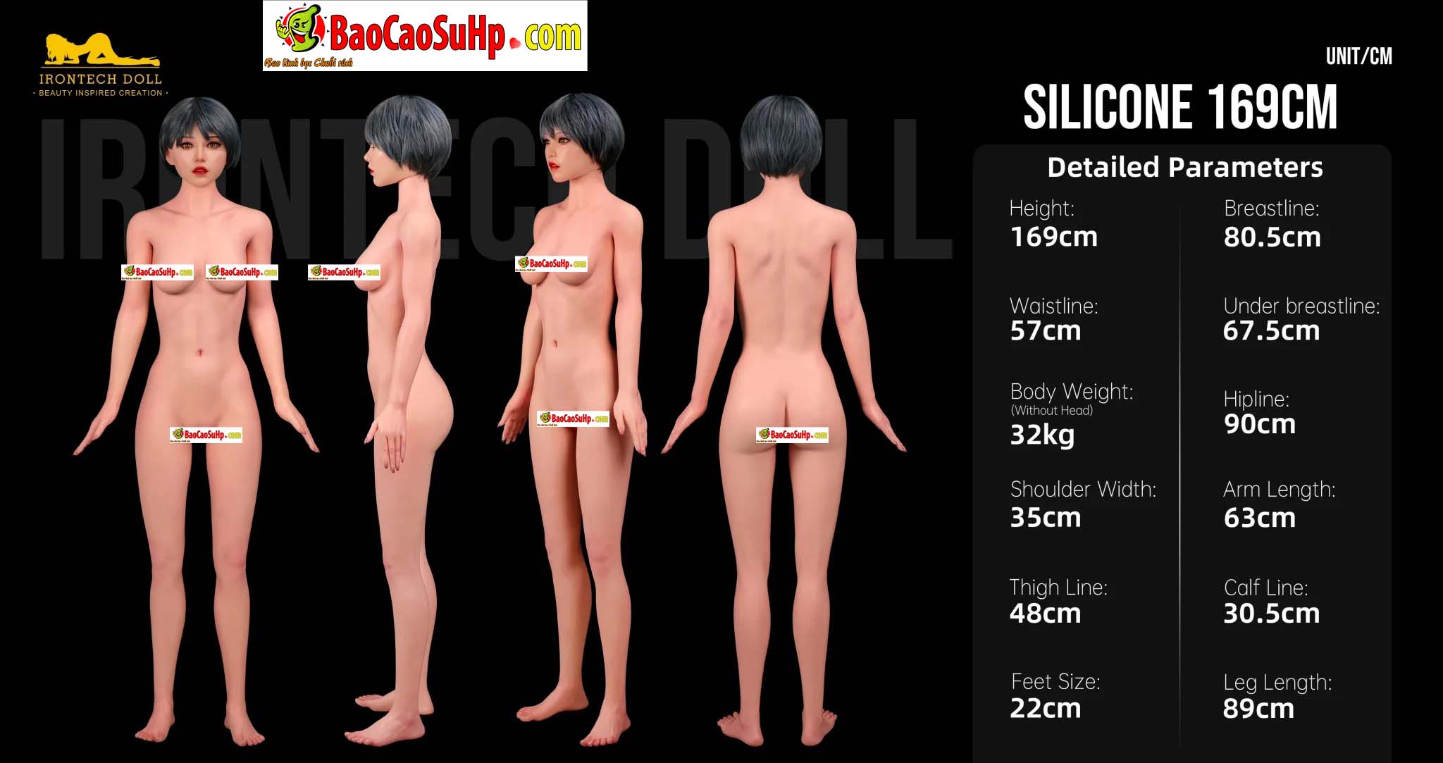 Thông số body Irontech RL170 Kanzaki Setsuna Silicone 169cm