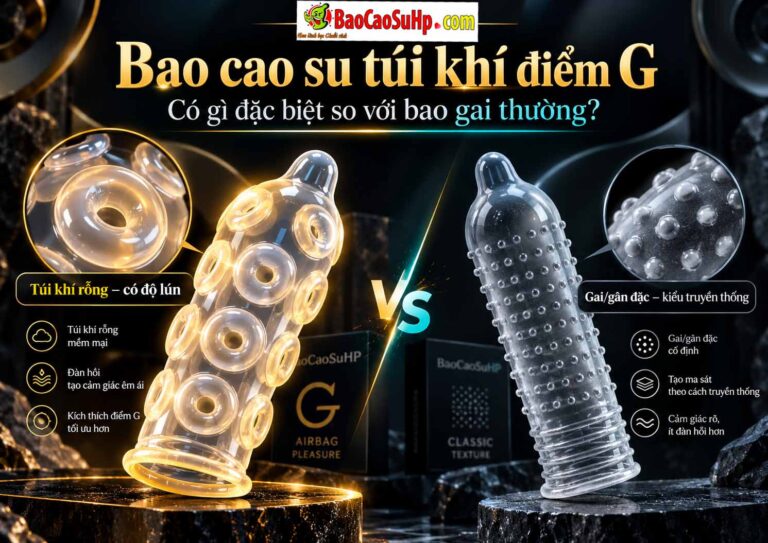 Bao cao su túi khí điểm G donut massage hạt cực khoái có gì đặc biệt so với bao gai thường