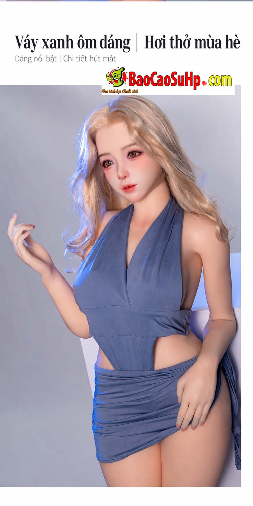 Ảnh tổng thể trang phục xanh ở góc chụp khác