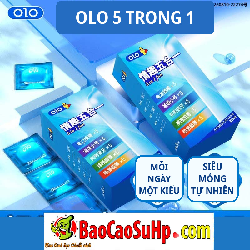 Bao bì OLO FIVE 25 và cách chia năm kiểu trong một hộp