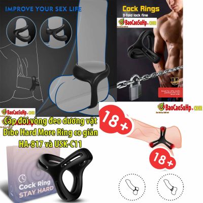 Cặp đôi vòng đeo dương vật Dibe Hard More Ring co giãn HA-817 và USK-C11